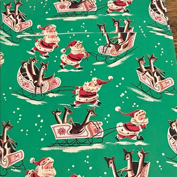 Festive Vintage Christmas Wrapping Paper Set 7 Pices - Picture 2 of 12